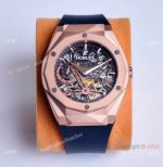 Copy Hublot Classic Fusion Skeleton Watches Rose Gold Rubber Strap